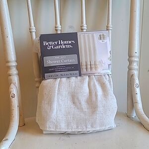 BETTER HOMES & GARDENS Beige Ruffled Shower Curtains